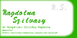 magdolna szilvasy business card