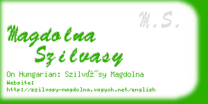 magdolna szilvasy business card